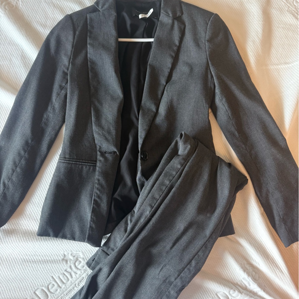 Ann Taylor Charcoal Blazer and Trousers Suit